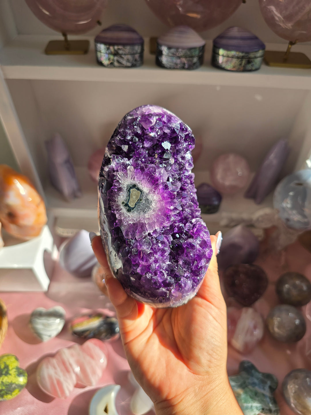 Grape Jam Amethyst On Stand