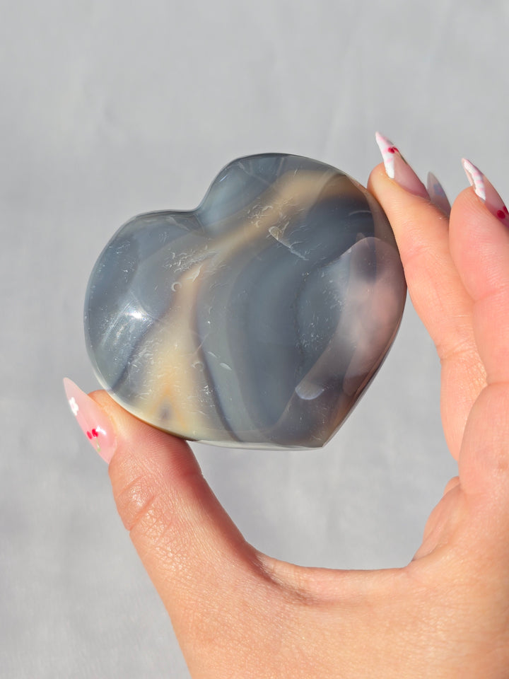 Orca Agate puffy Heart G