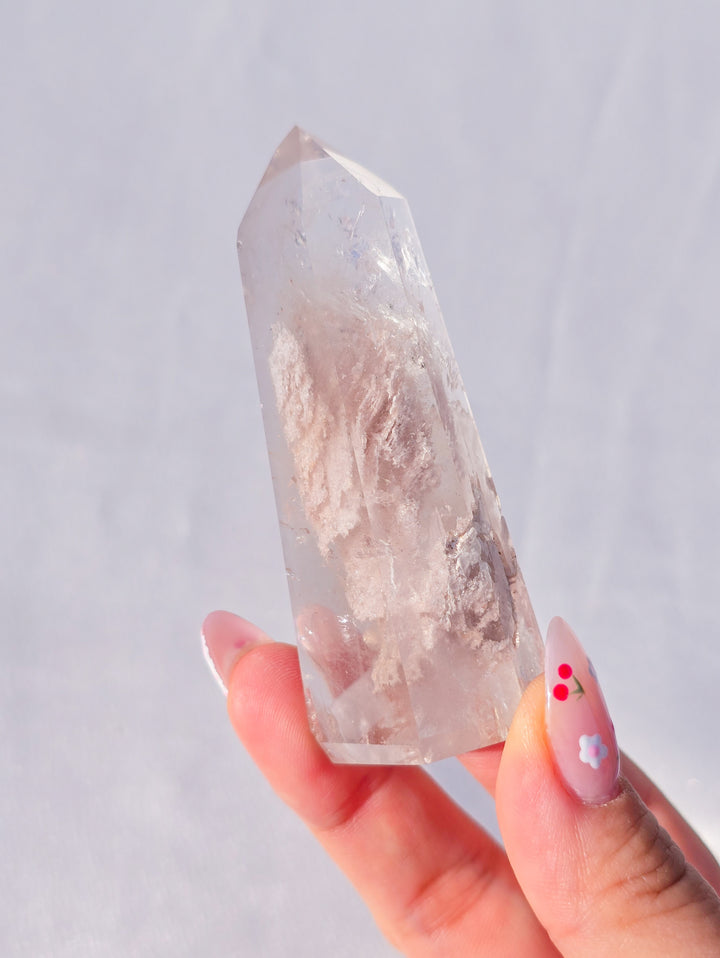 Pink Lithium Quartz with Garden Tower F