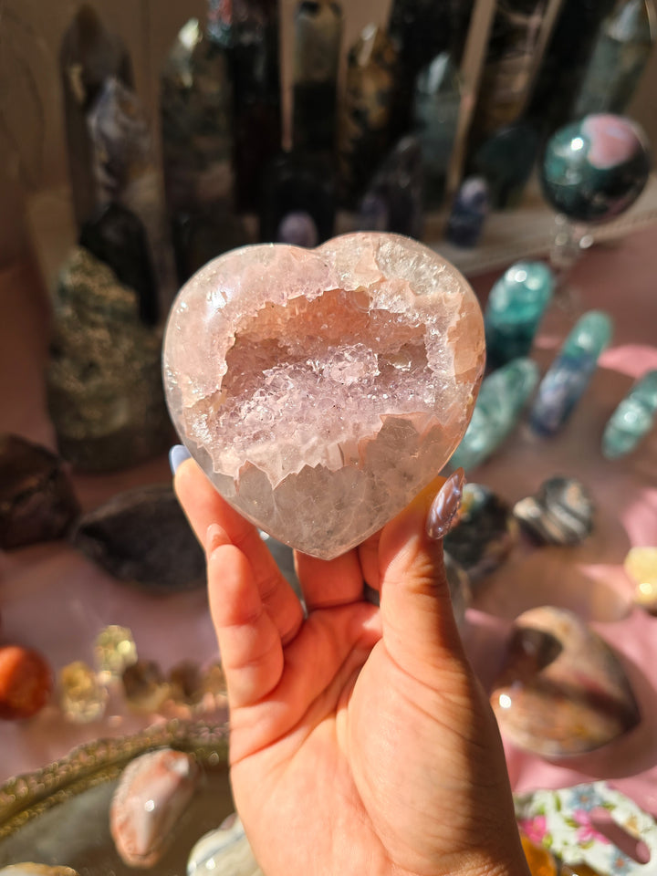 Ballerina Pink 🩰 Rainbow Amethyst Heart