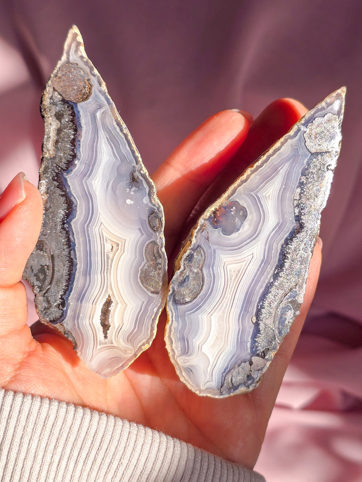 Green Lee Agate 🧚‍♀️ Pair"Lúthien" b