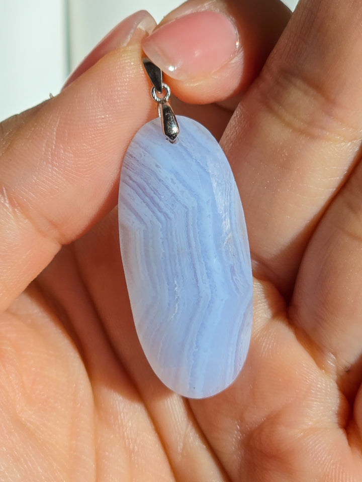Faceted Blue Lace Agate Pendant