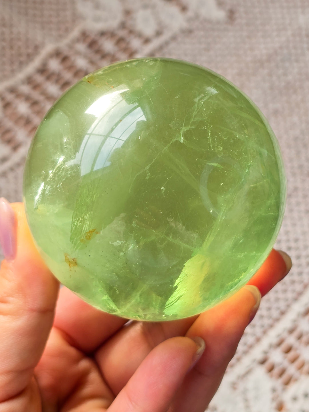 Green Apple 🍏 Fluorite Sphere b