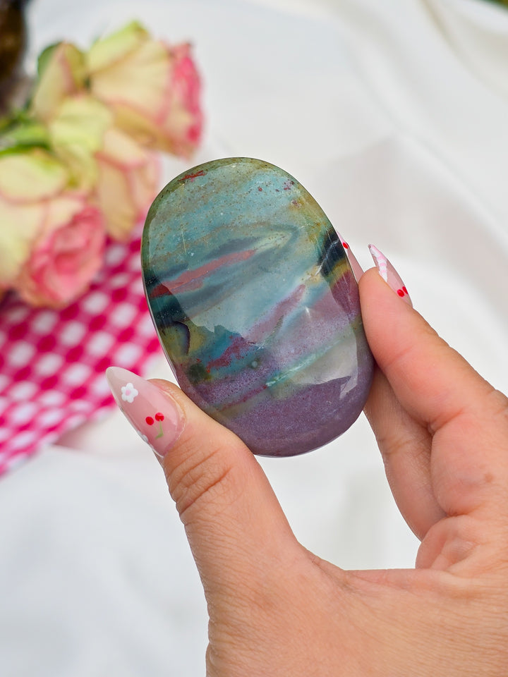 Zebra Blood Jasper Palmstone