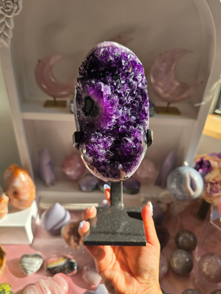 Grape Jam Amethyst On Stand