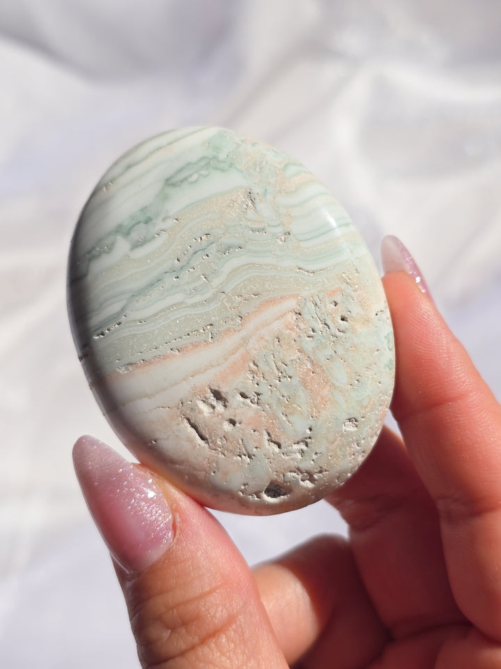 Mint and Cream Green Onyx from India
