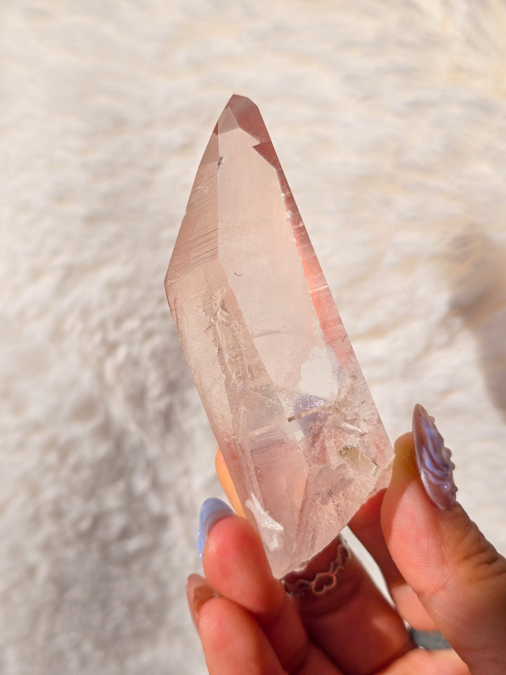 Pink Lemurian Quartz Point