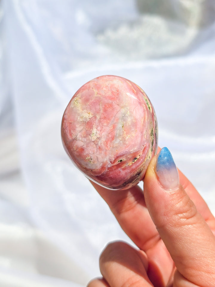 Strawberry 🍓 and Lime Opal Sorbet Palm Stone.