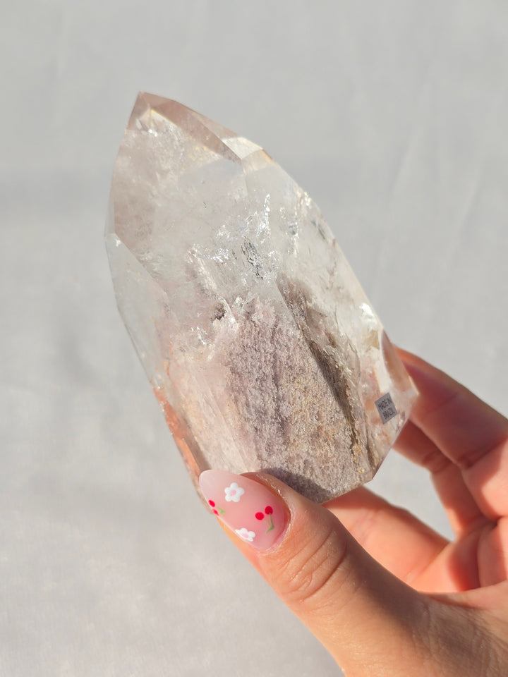 Pink Lithium And Garden Quartz Tower Statment