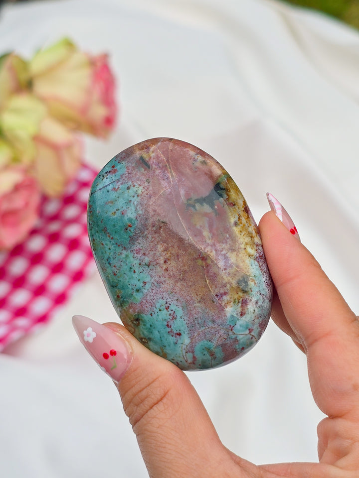 Zebra Blood Jasper Palmstone