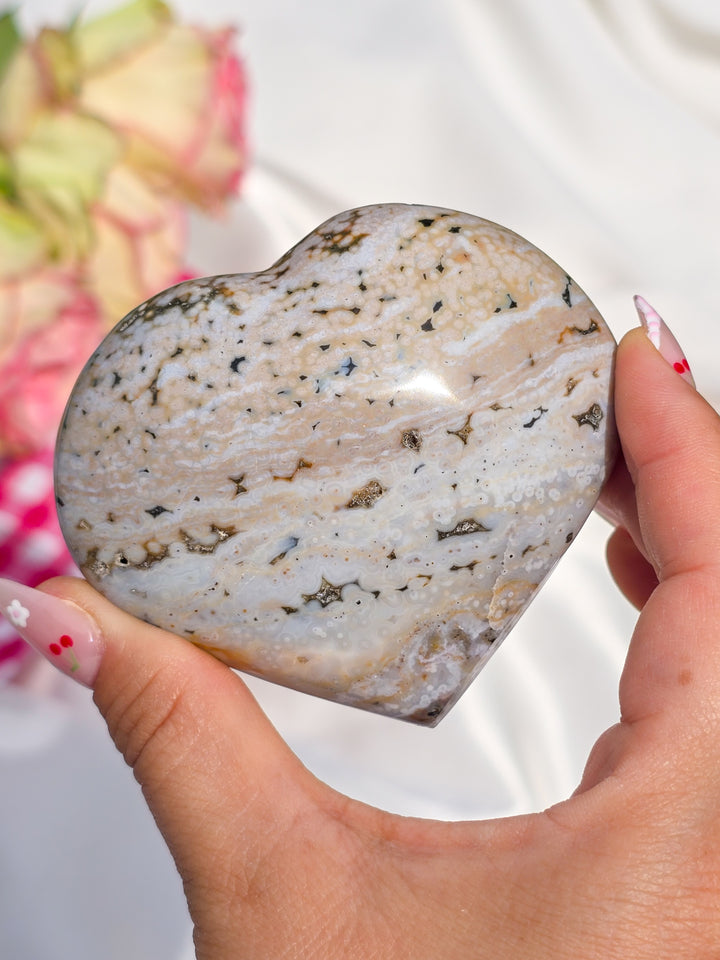 Sea Jasper Puffy Heart G