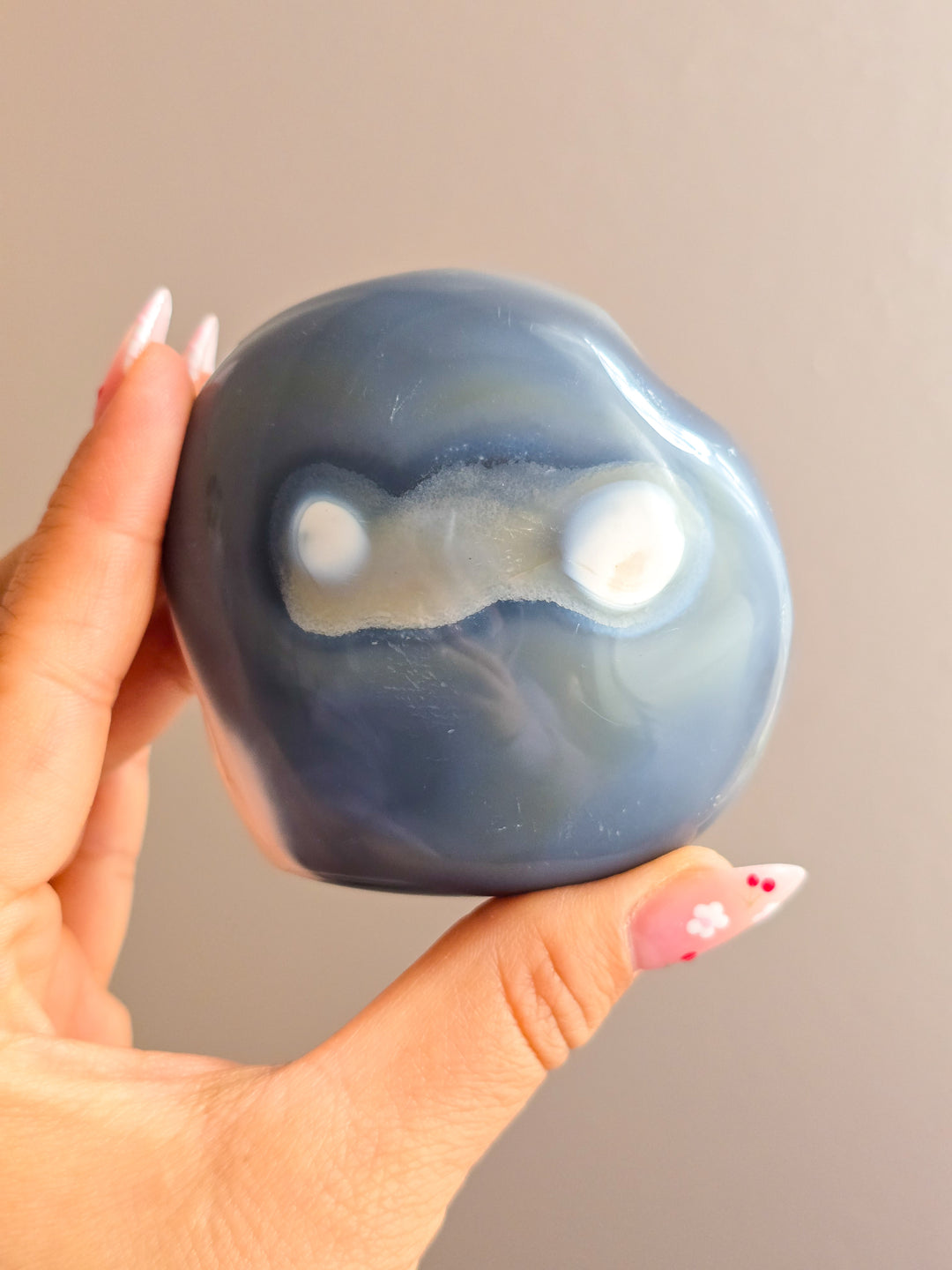 Orca Agate Puffy Heart H