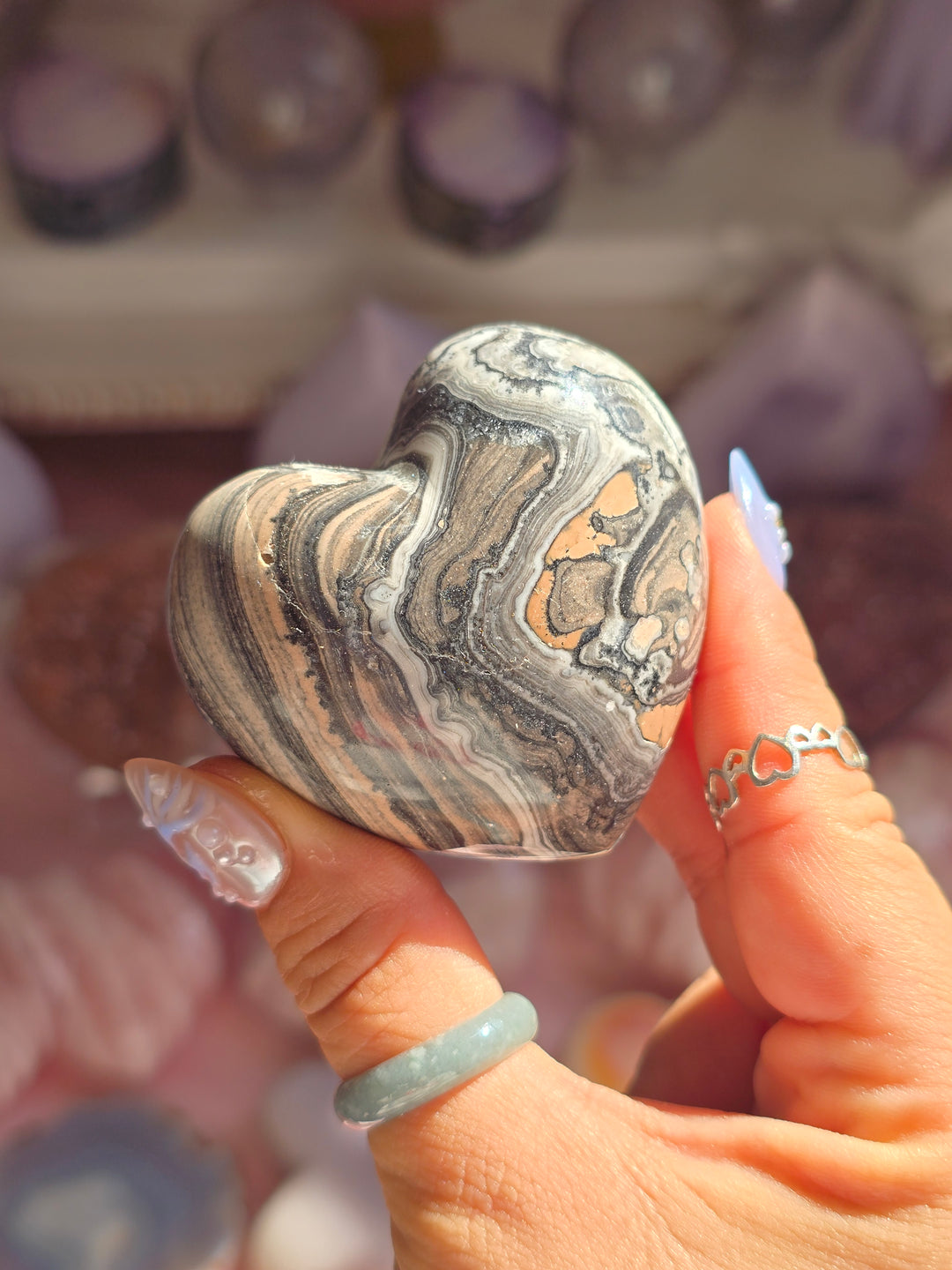 You Pick , Zebra Jasper Puffy Heart