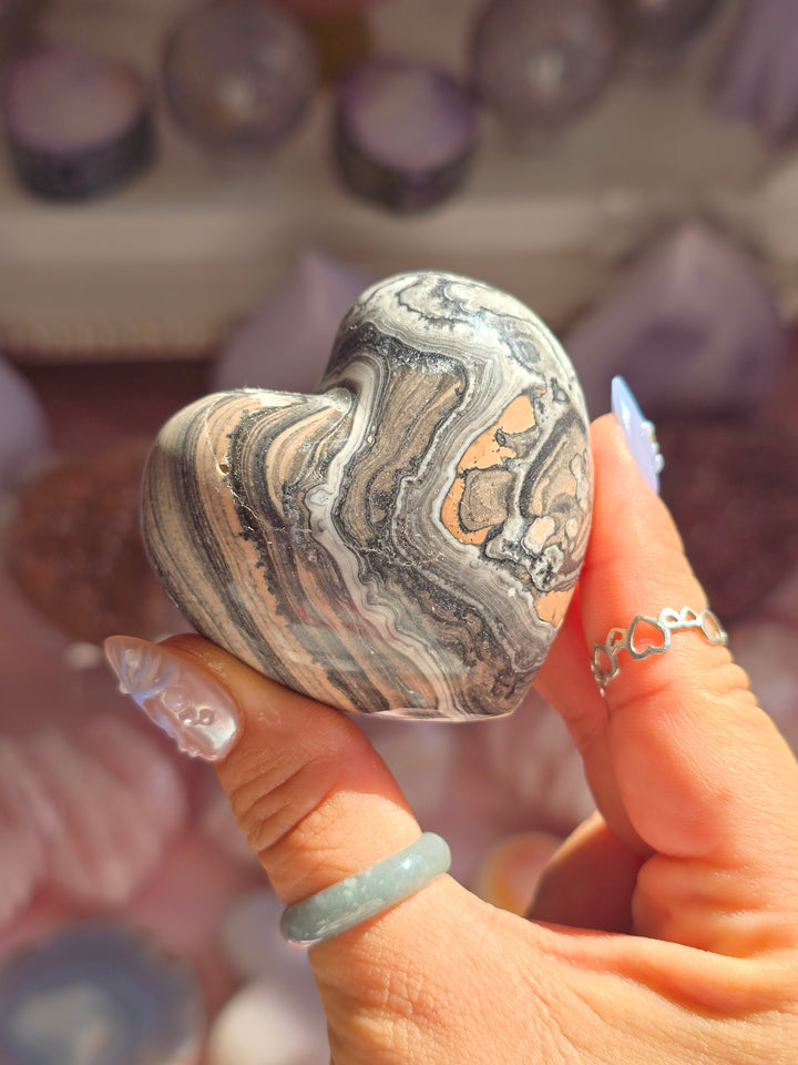 You Pick , Zebra Jasper Puffy Heart