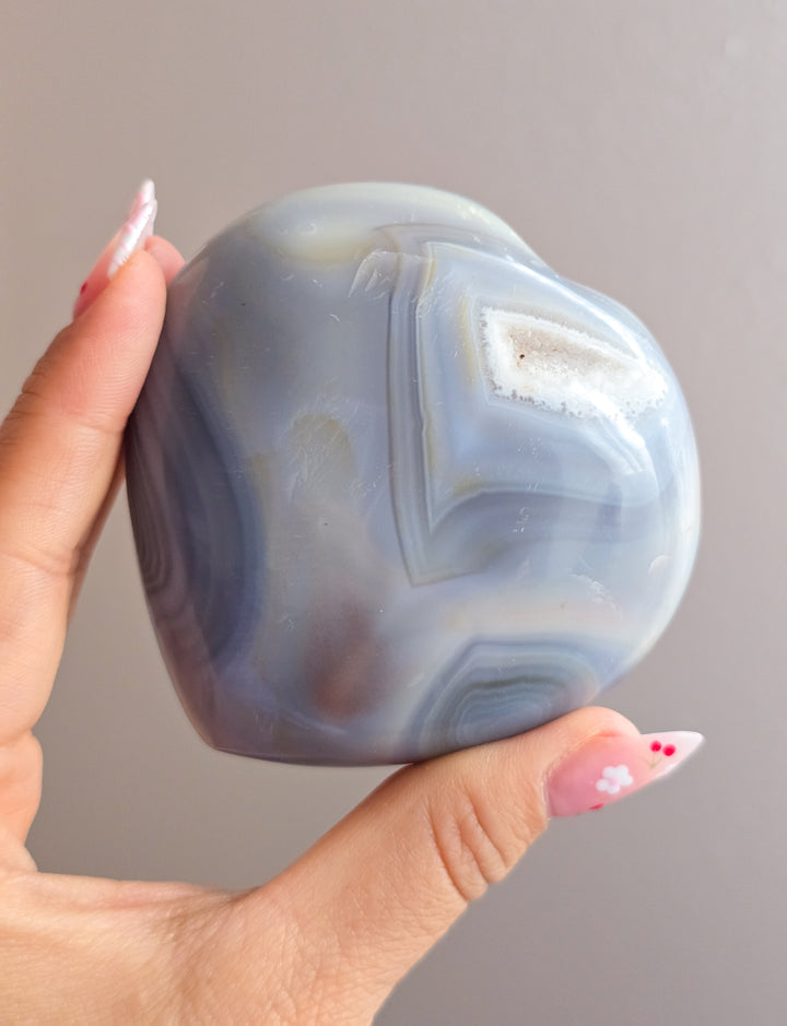 Orca Agate Puffy Heart I