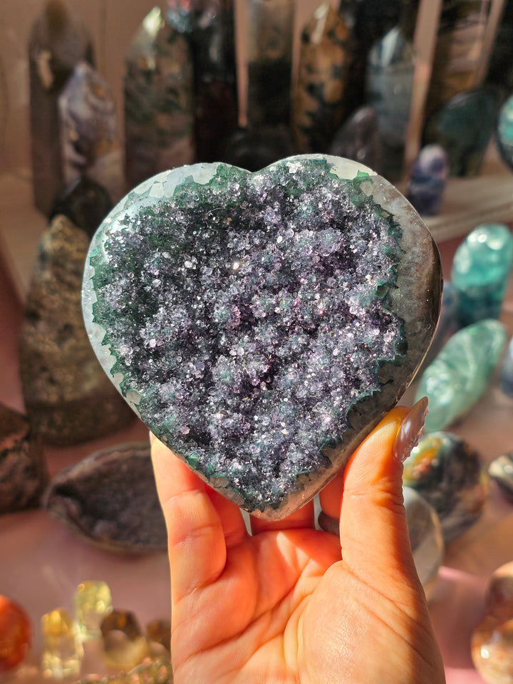 "Gothem City" Rainbow Amethyst Heart