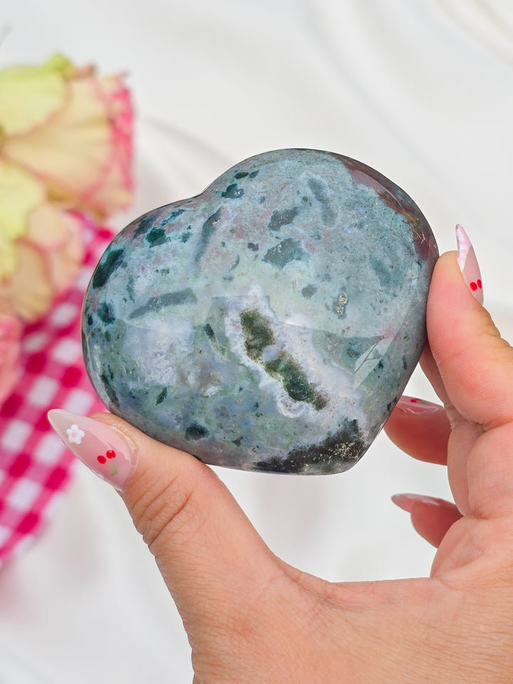Sea Jasper Puffy Heart P