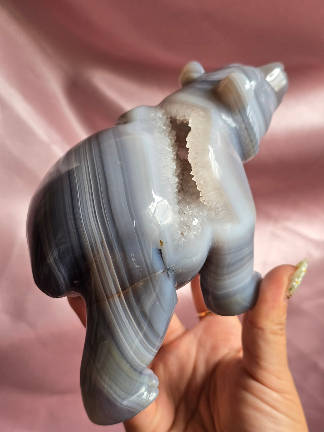 Druzy Banded Agate Bear A