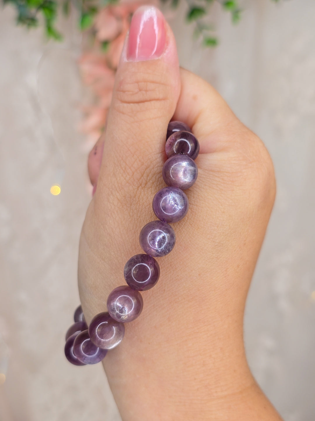 Purple Wine Gemmy Lepidolite Bracelets