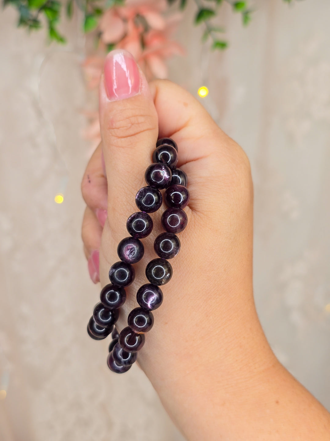 Midnight Plum Gemmy Lepidolite Bracelets