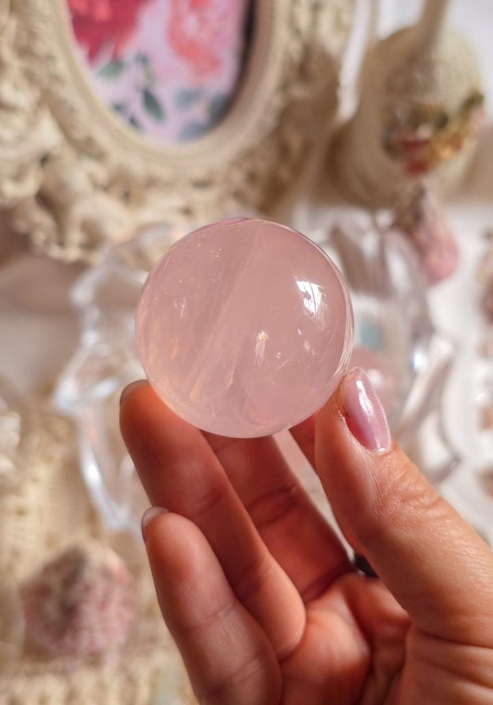 Rose Water Rose Quartz Sphere h