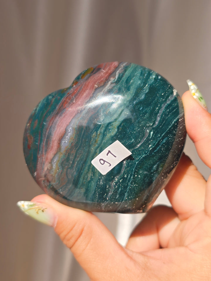 Sea Jasper Puffy Heart g7
