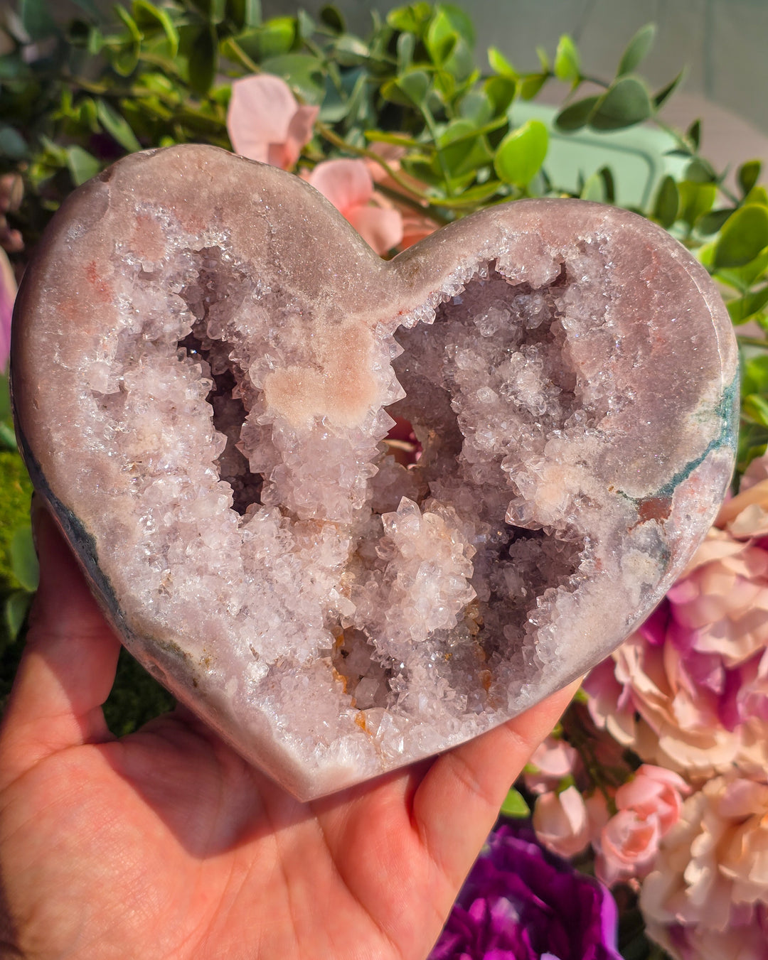 Statement Druzy Pink Amethyst on Spinning Stand