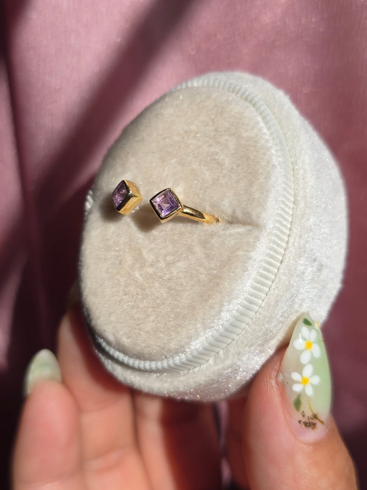 Elaine Amethyst Open Ring