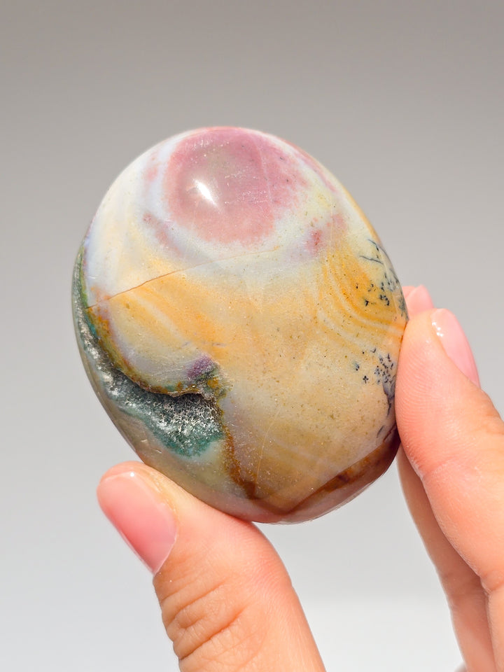 Zebra &amp; Sea Jasper Palmstones
