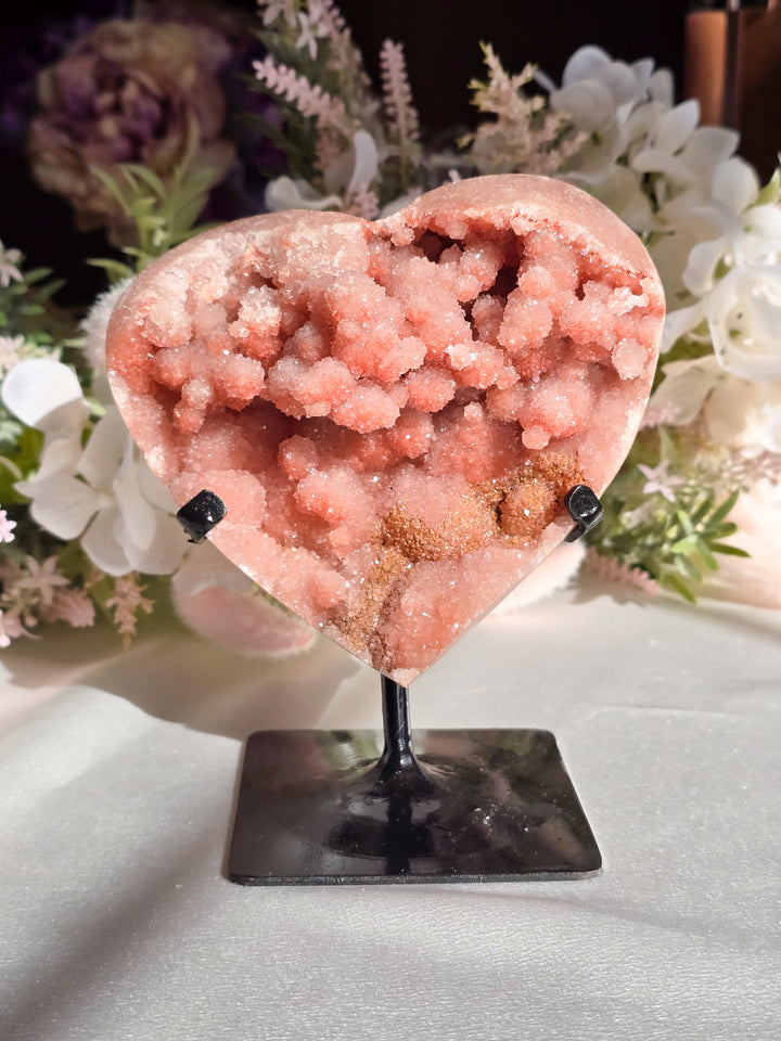 Pink Amethyst 💖 Heart on Stand