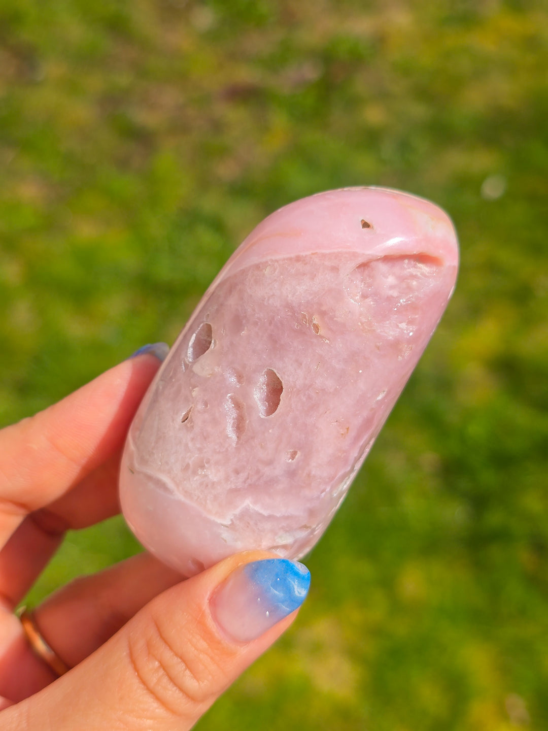 Sugar Druzy Pink Opal Palm Stones From Peru