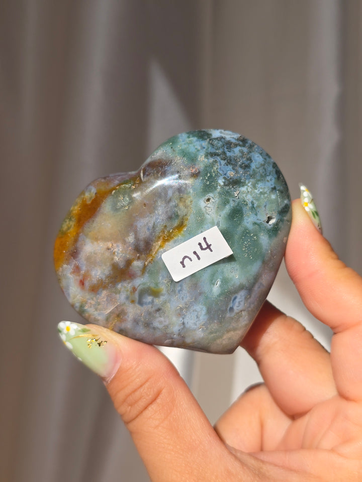 Sea Jasper Puffy Heart n14