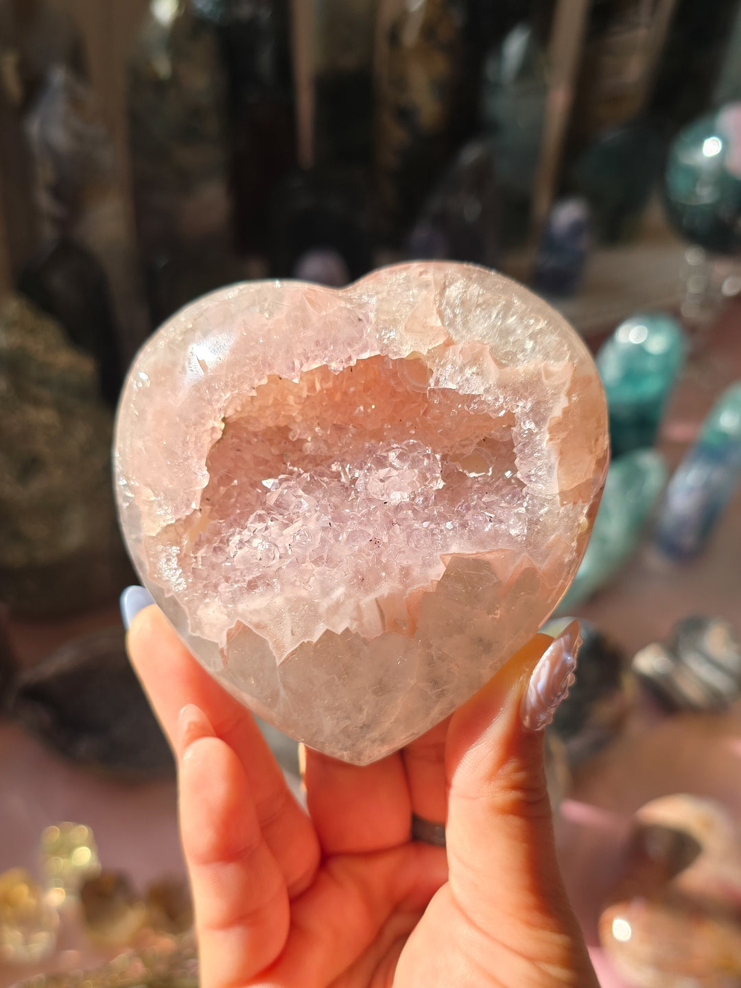 Ballerina Pink 🩰 Rainbow Amethyst Heart