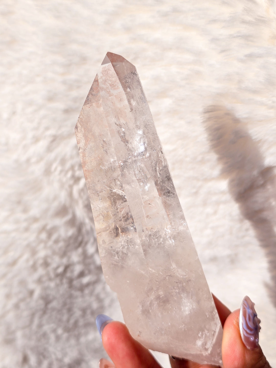Pink Lemurian Quartz Point