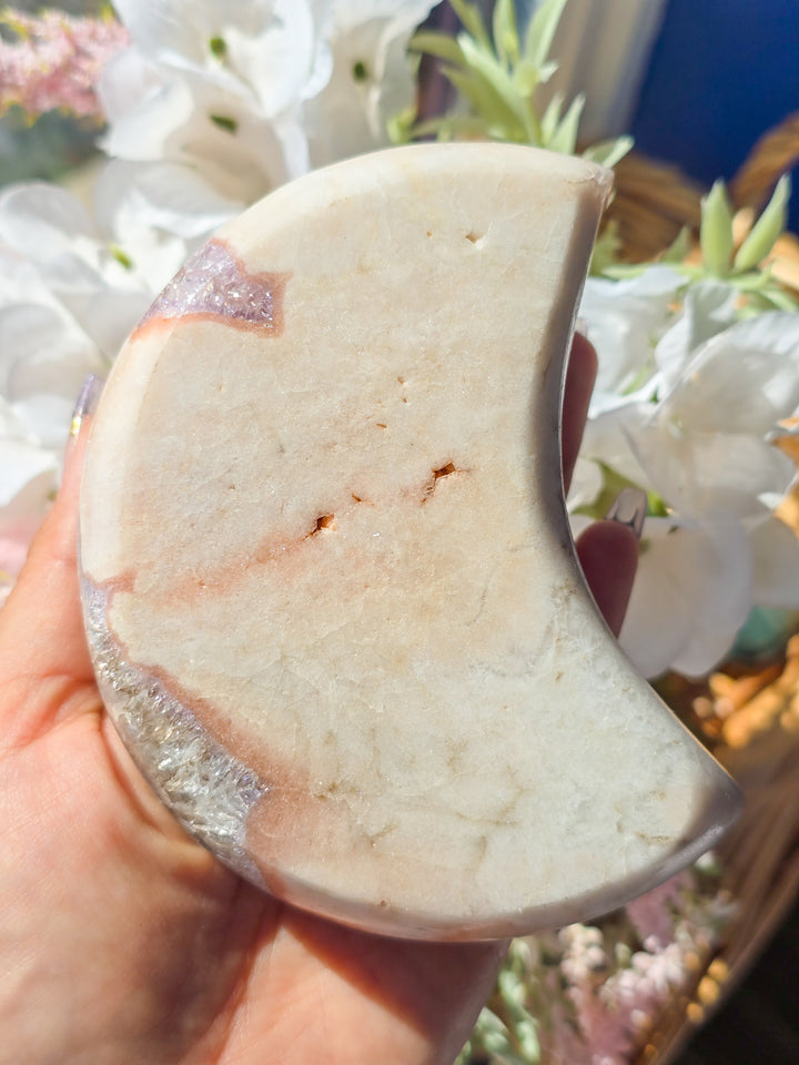 Pink Amethyst Moon On Stands