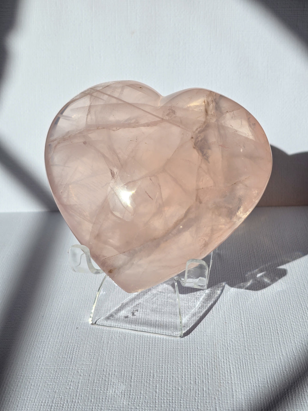 Rose Quartz Puffy Heart A