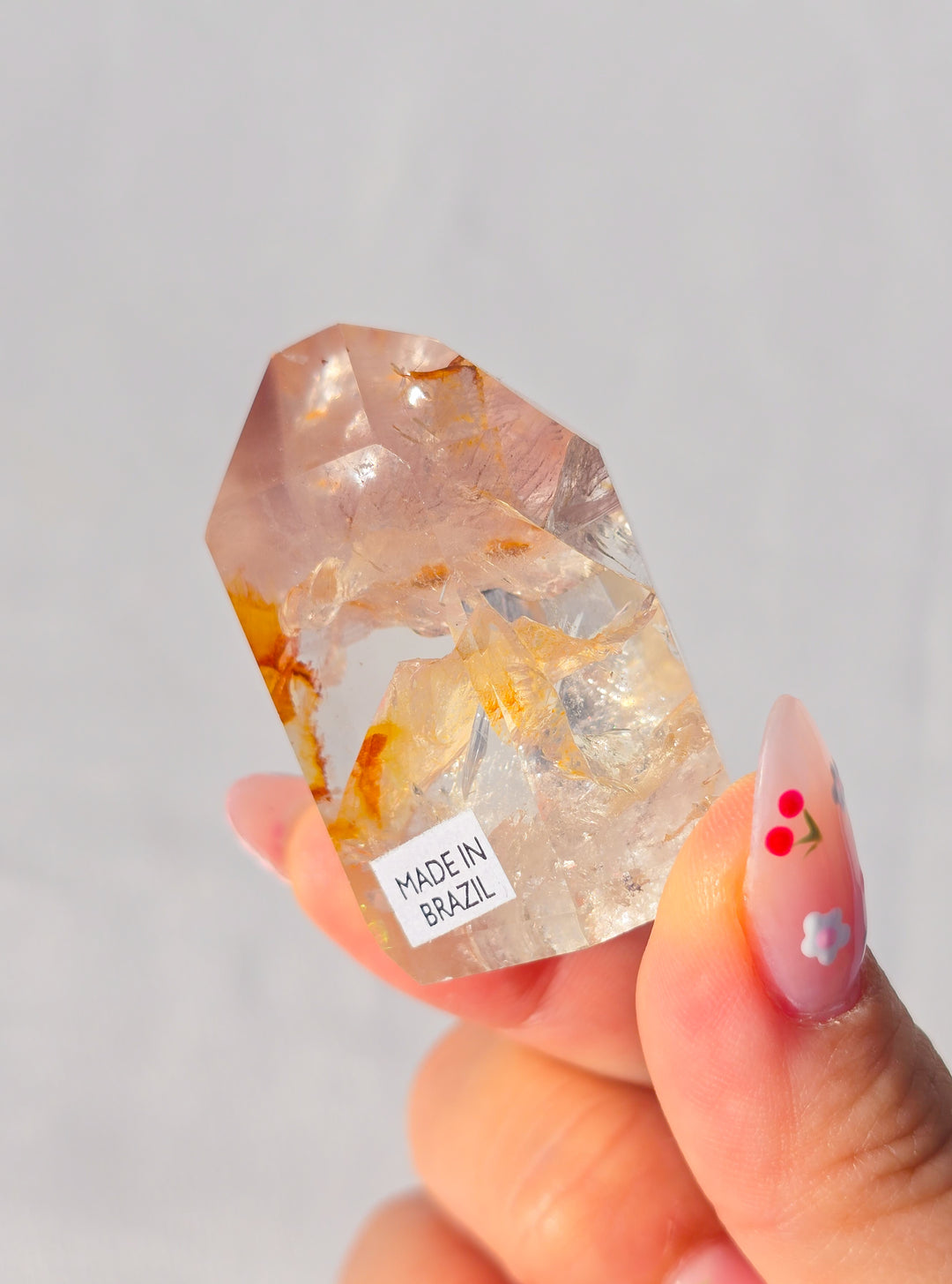 Pink Lithium Quartz Tower w/ Golden Healer J