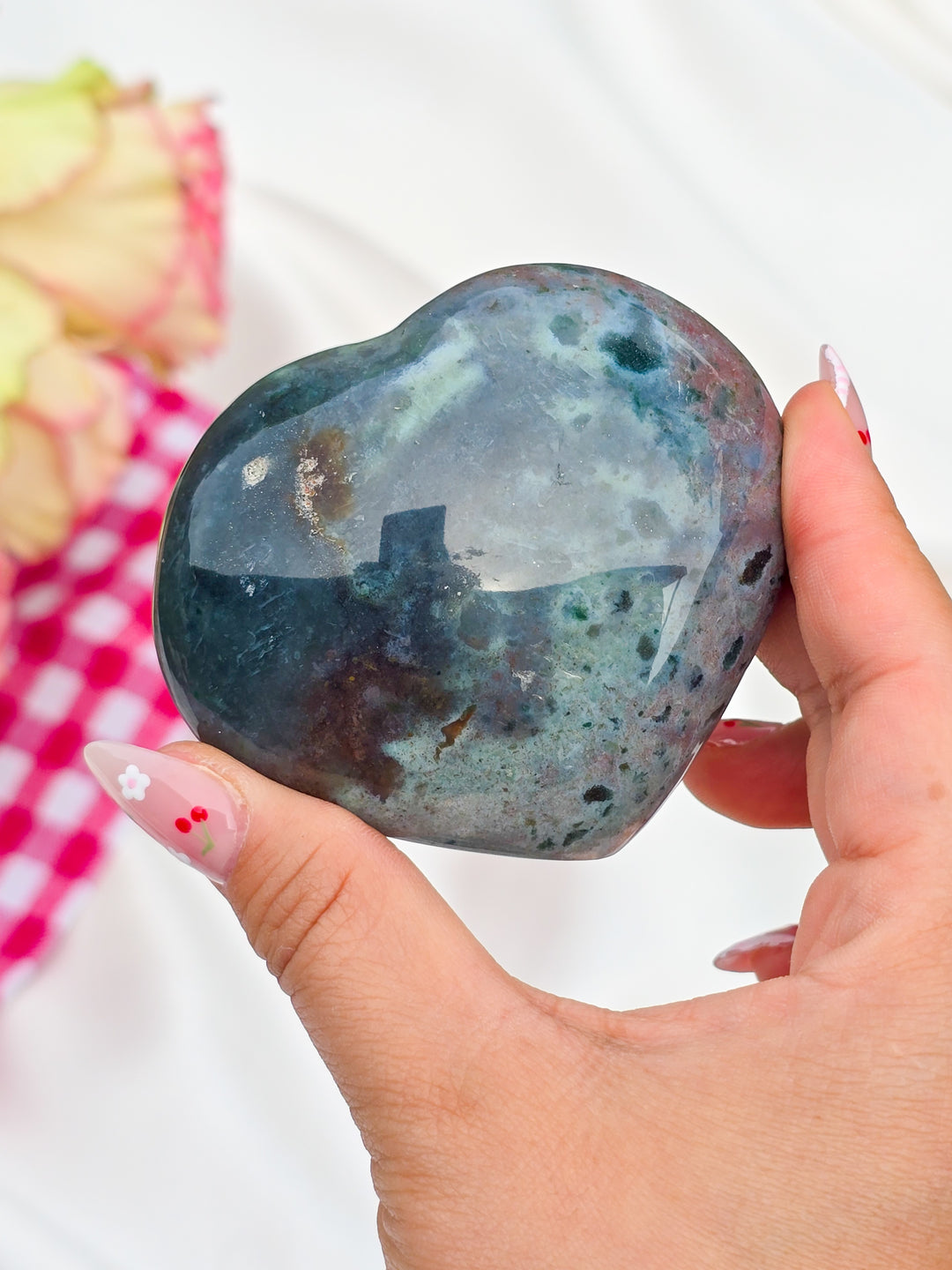 Sea Jasper Puffy Heart P
