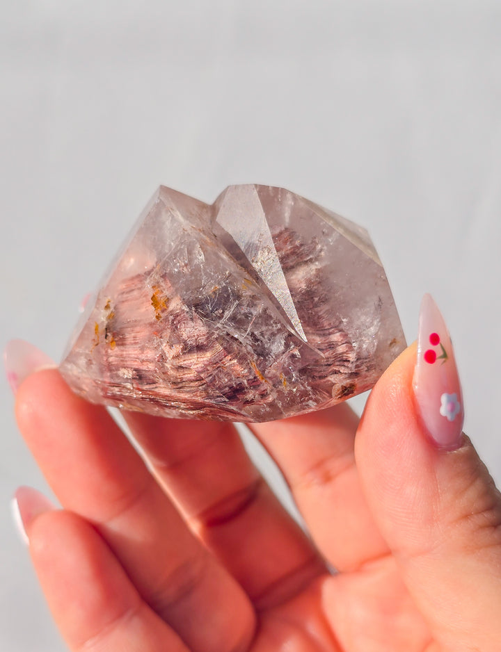 Pink Lithium with Garden Quartz Tower G