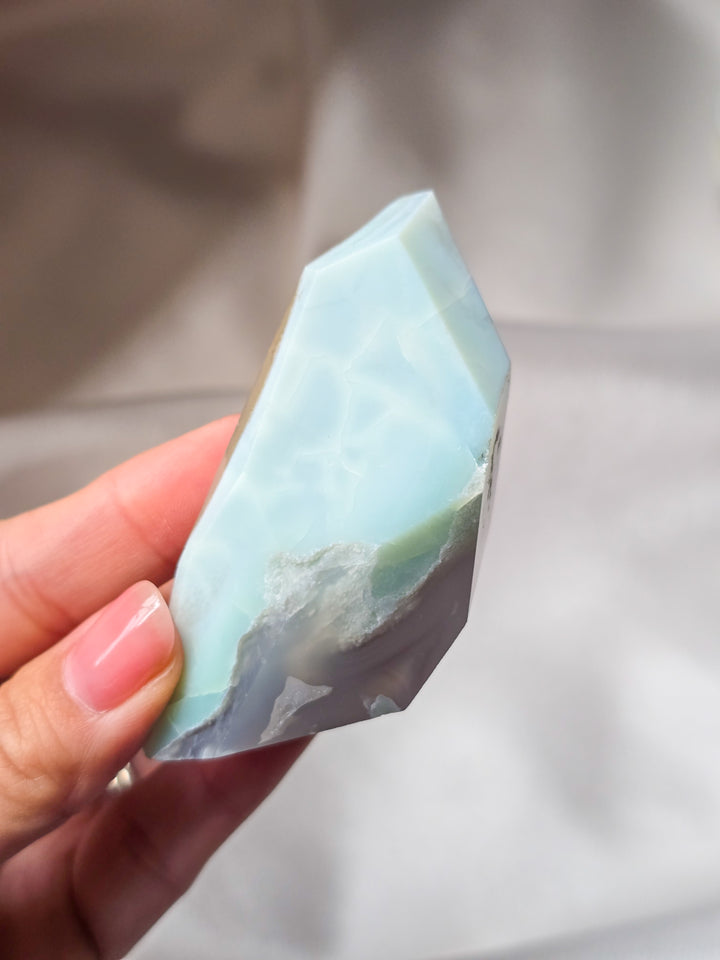 Milky Green Flower Agate Gushers