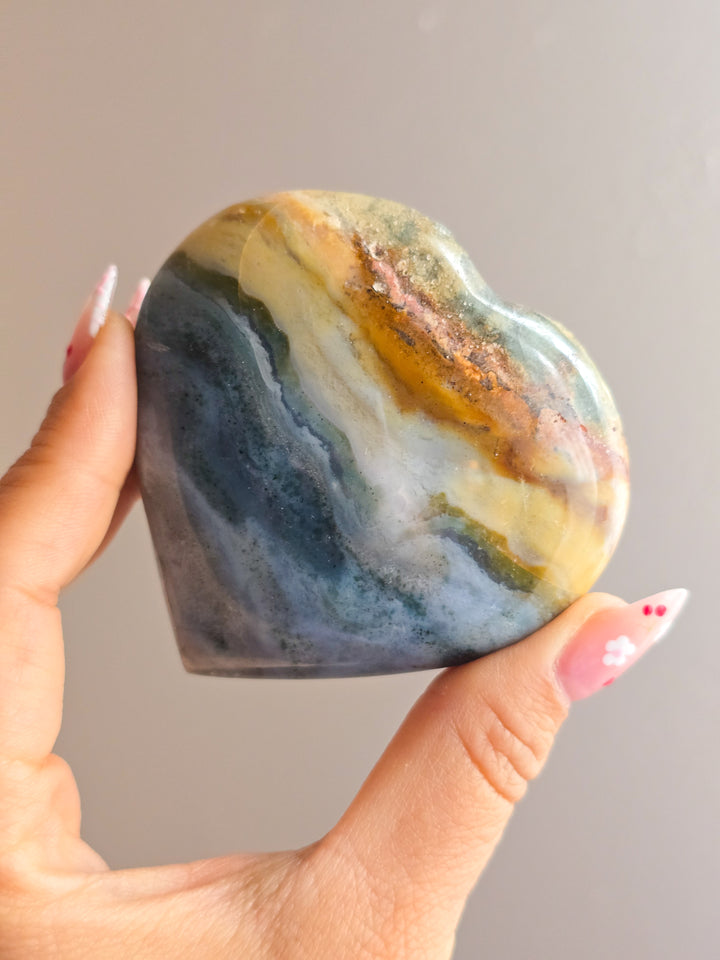 Sea Jasper Puffy Heart K