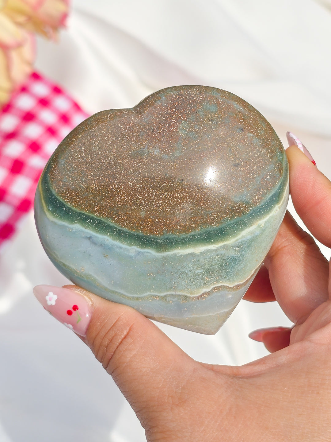 Sea Jasper Puffy Heart J