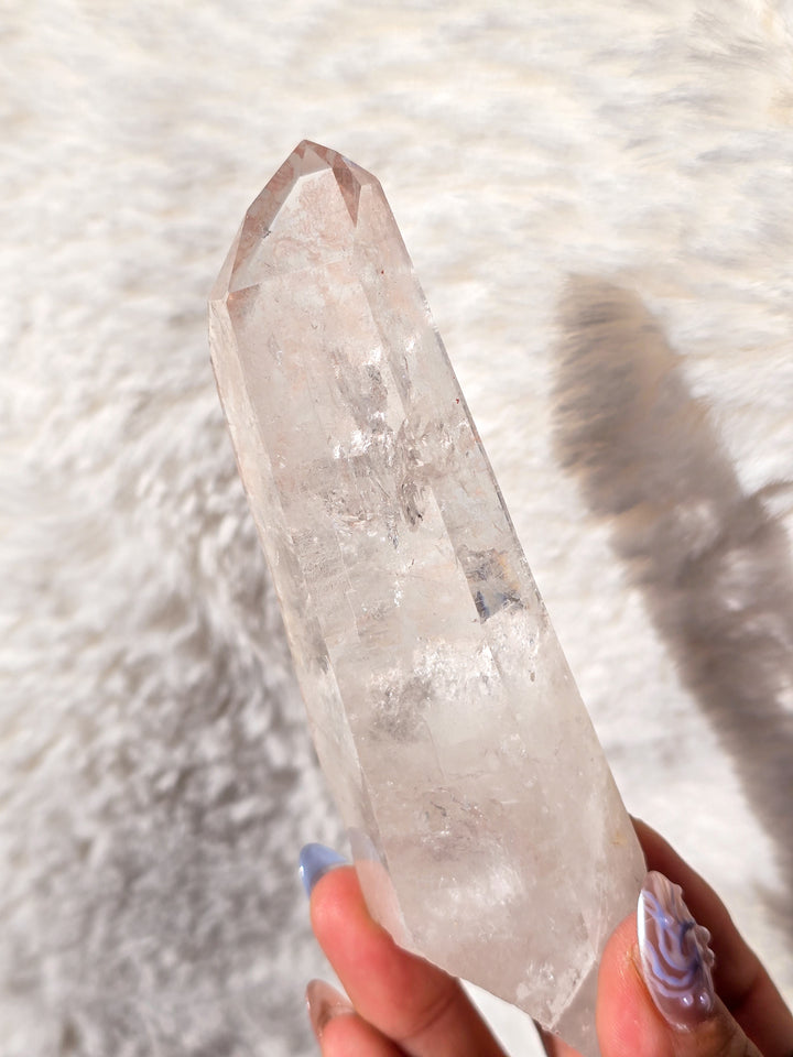 Pink Lemurian Quartz Point