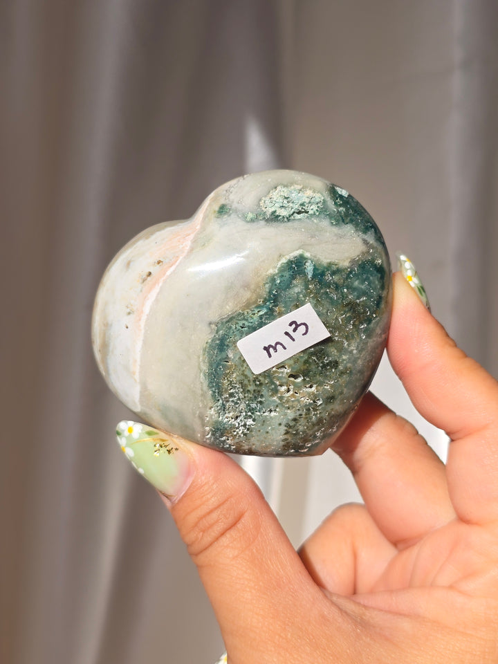 Sea Jasper Puffy Heart m13
