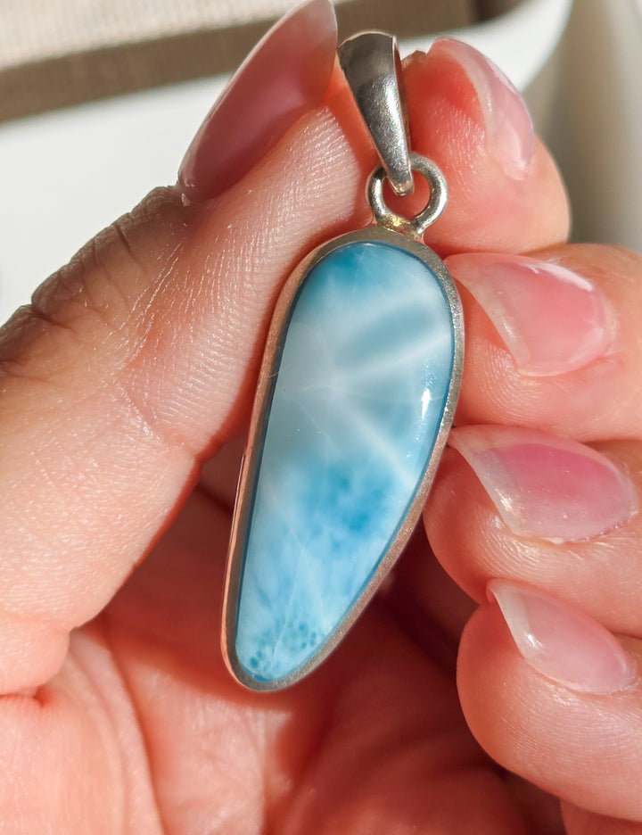 Larimar Sea Tear Pendant (b)