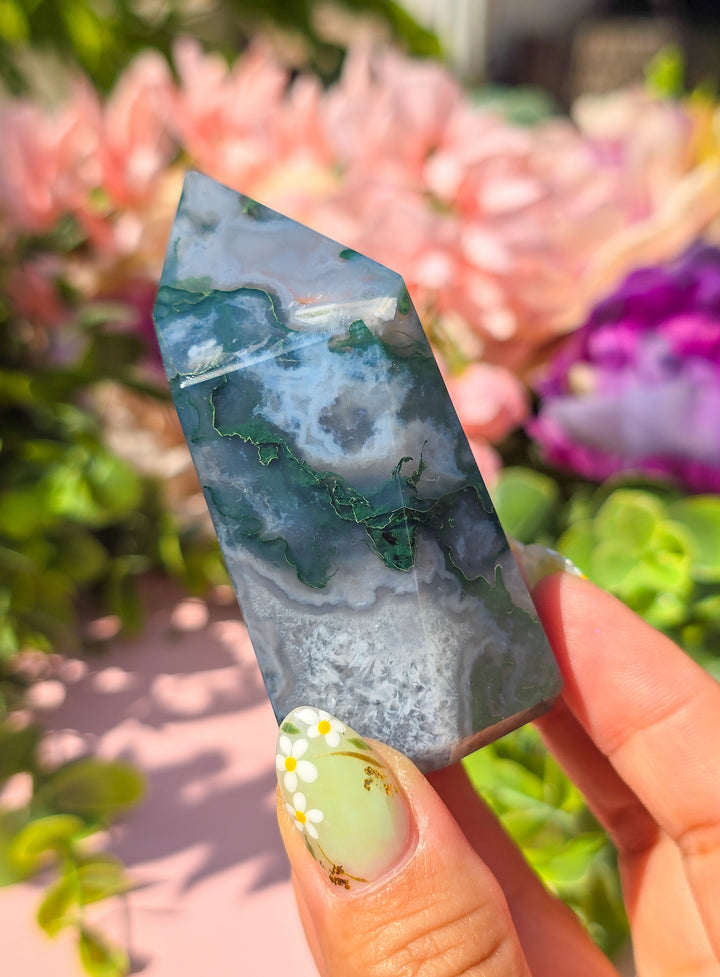 Moss Agate Chunky Tower D2