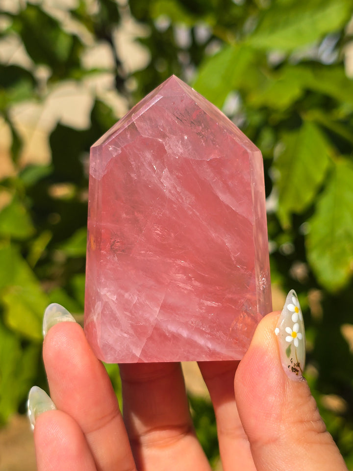 HQ Brazillian Rose Quartz Tower T13