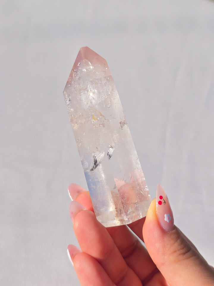 Pink Lithium Quartz Tower E