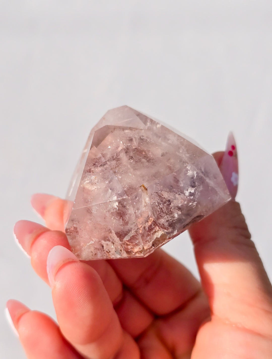 Pink Lithium with Garden Quartz Tower G