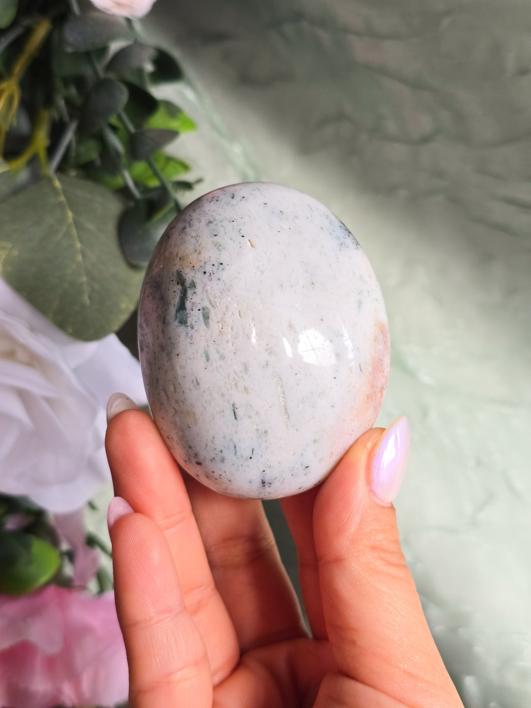 You Pick, Muted Pastel Sea Jasper Palm Stone